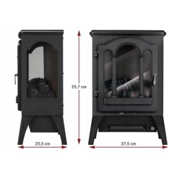 FLAME Electric Freestanding Fireplace with Heating Function