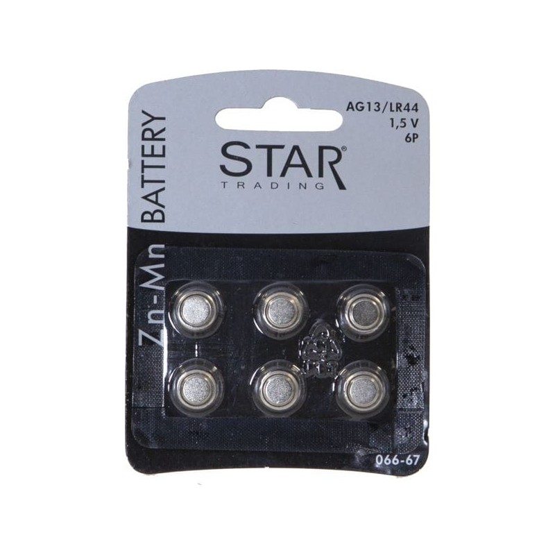 Pack of 6 AG13/LR44 Alkaline Button Cell Batteries JPG